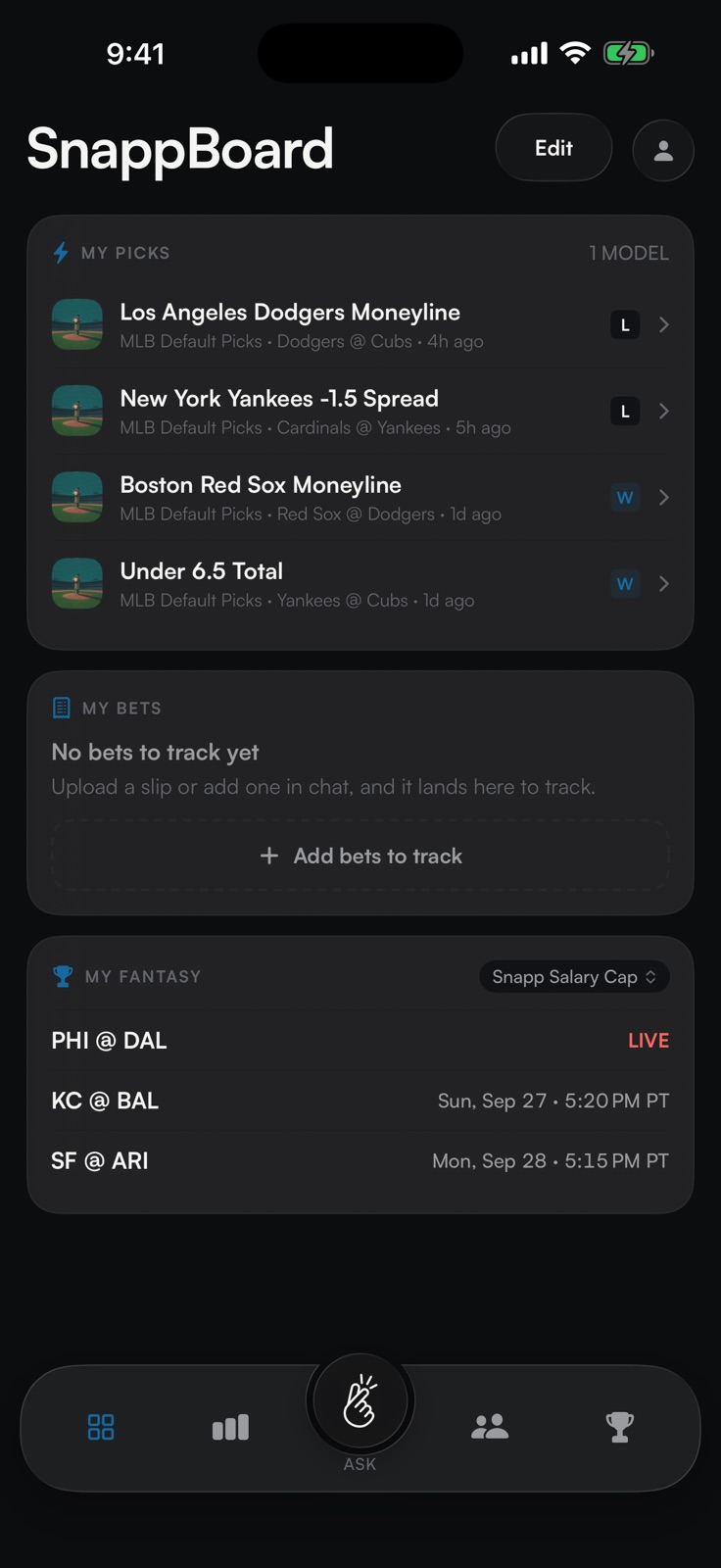 Snapp AI: Live Scores & Picks iphone screenshot 3