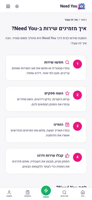 Need You - שירותים לבית screenshot 4