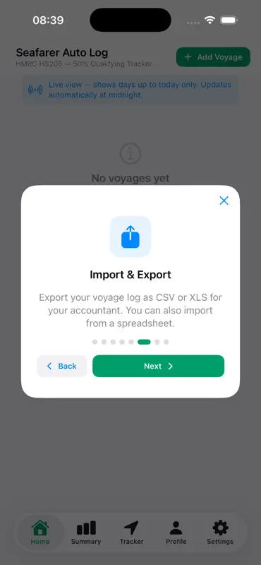 Seafarers Tax Auto Log screenshot 3 of 7