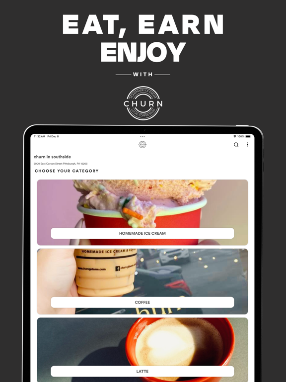 Churn Ordering iPad screenshot 1 - Food & Drink app