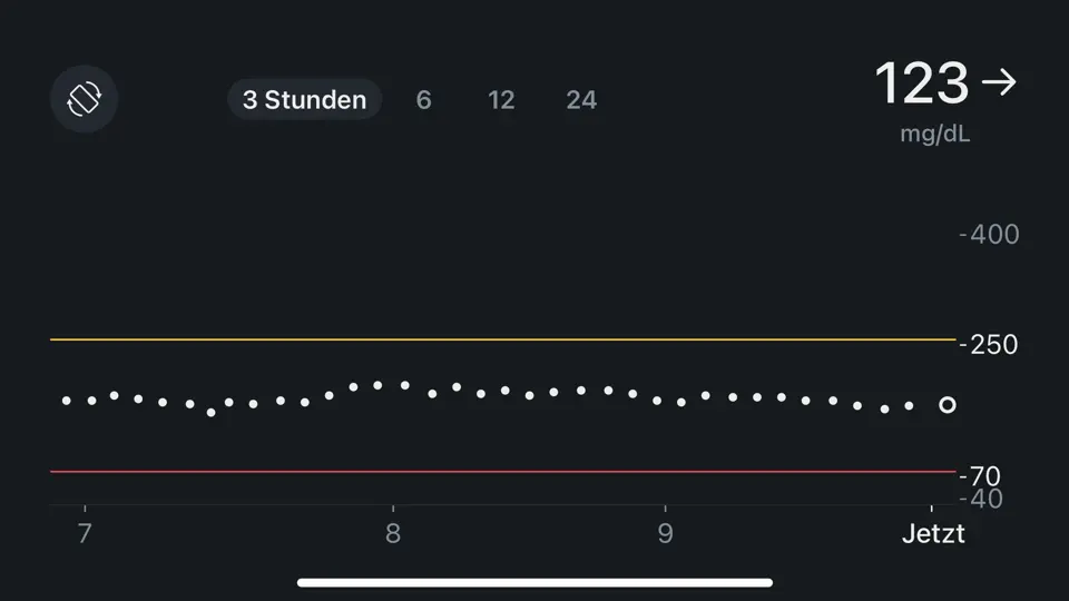 Screenshot von Dexcom Follow auf dem iPhone 8