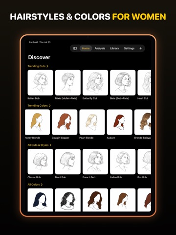 Hairstyle Try On AI: Glancely iPad screenshot