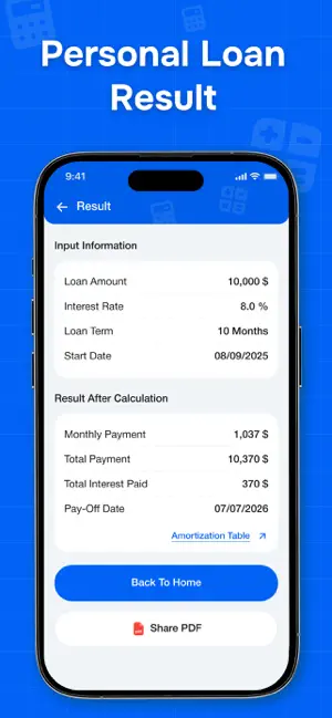Loan Manager : Loan Calculator iPhone screenshot 2