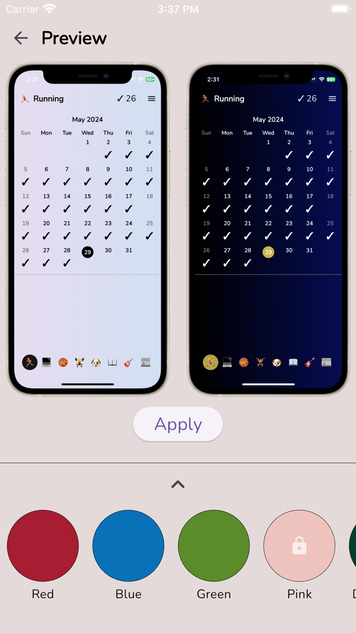 Check Calendar - Habit Builder