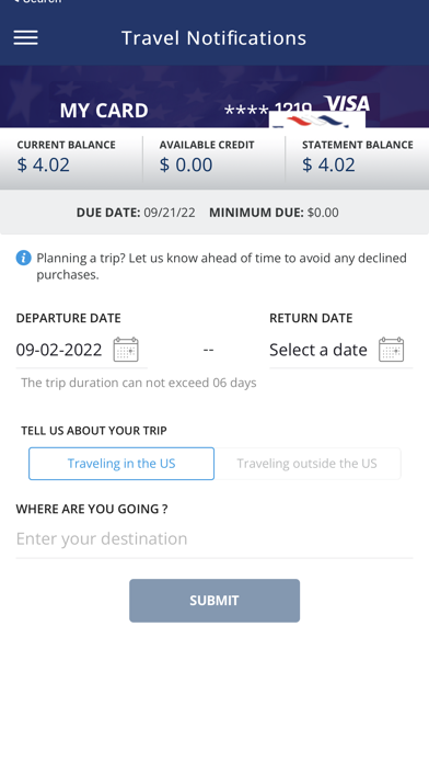 Estacado Visa Screenshot