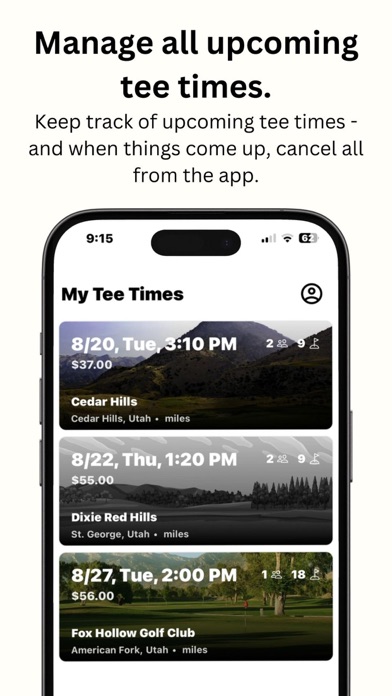 Open Course: Tee Times iPhone screenshot 3 - Sports app