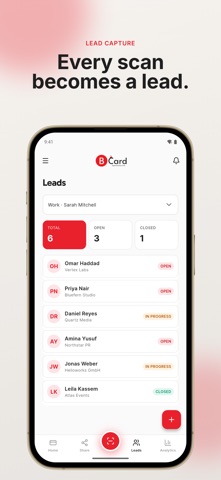 The BCard screenshot