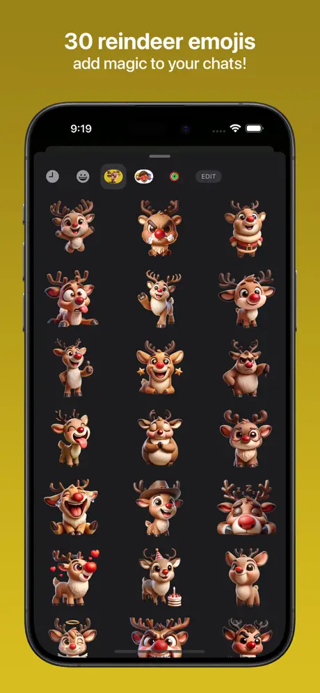 Reindeer Emojis 驯鹿趣味表情应用截图