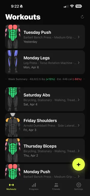 Sculpt Workout Tracker screenshot 1