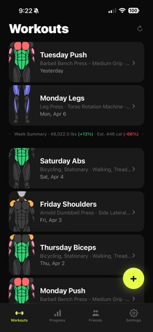 Sculpt Workout Tracker screenshot