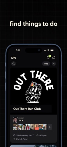 Pie: Free Events, Cool People iPhone screenshot