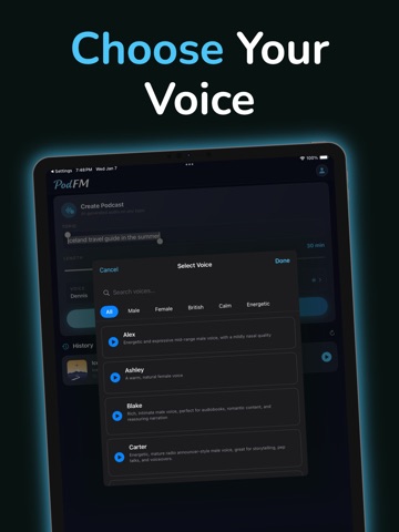 PodFM: Create Custom Podcasts iPad screenshot