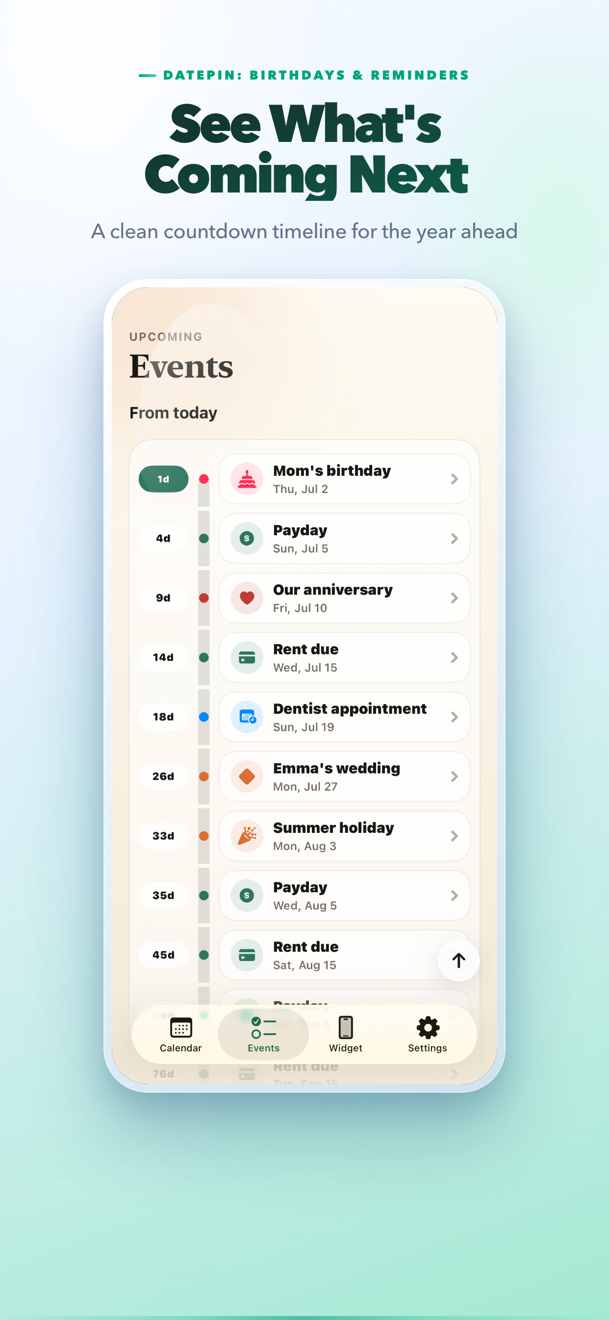 DatePin: Birthdays & Reminders screenshot 3