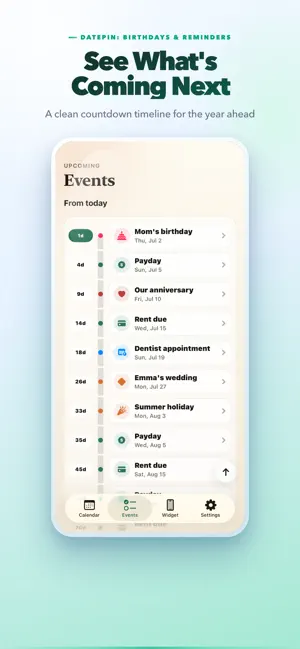 DatePin: Birthdays & Reminders screenshot 3
