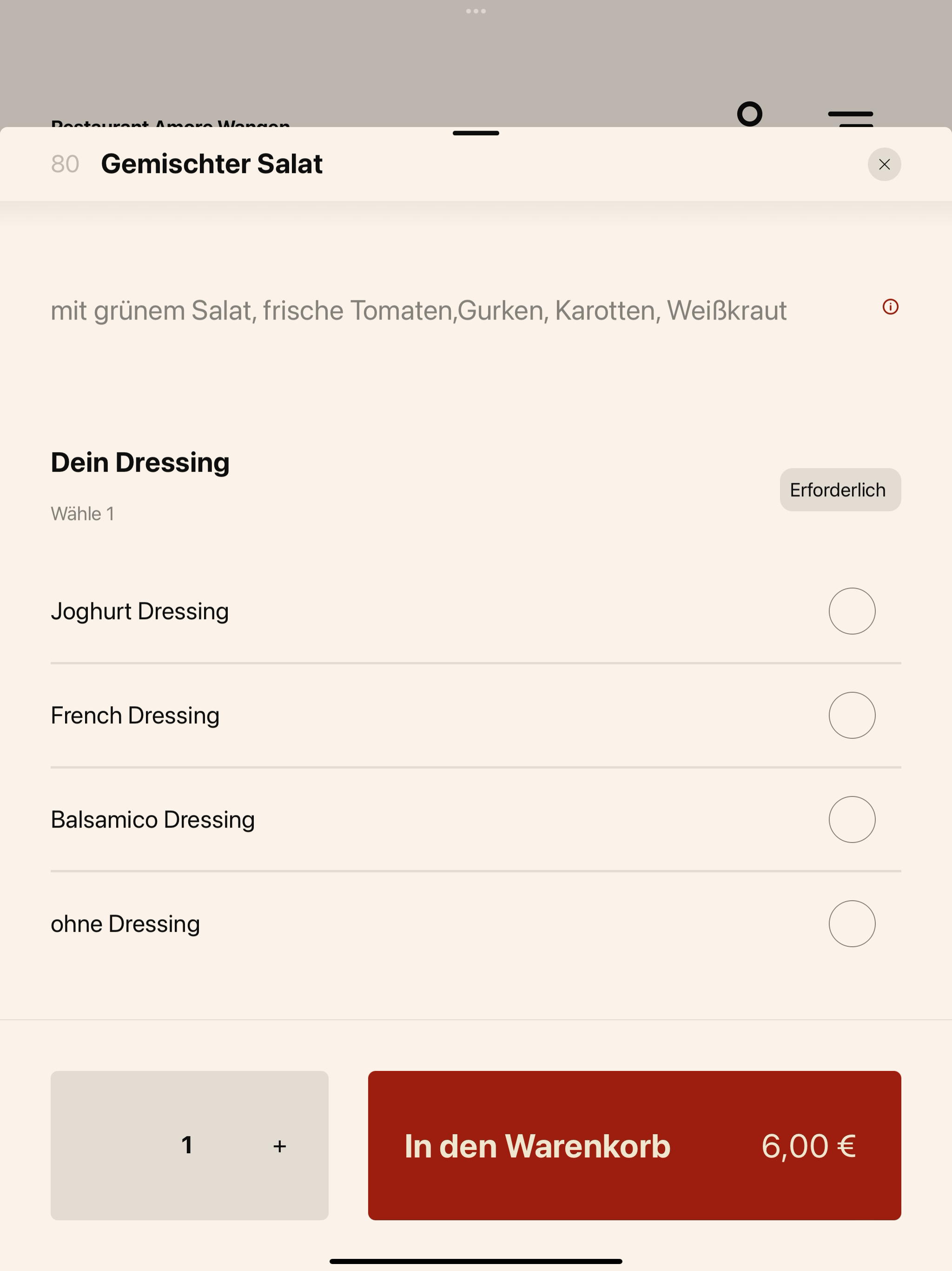 Restaurant Amore Wangen