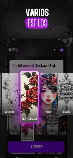 Captura de pantalla de Next Ink: AI Tattoo Design en iPhone 3