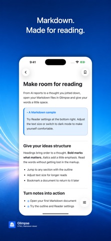 Glimpse: HTML & Markdown app screenshot 2