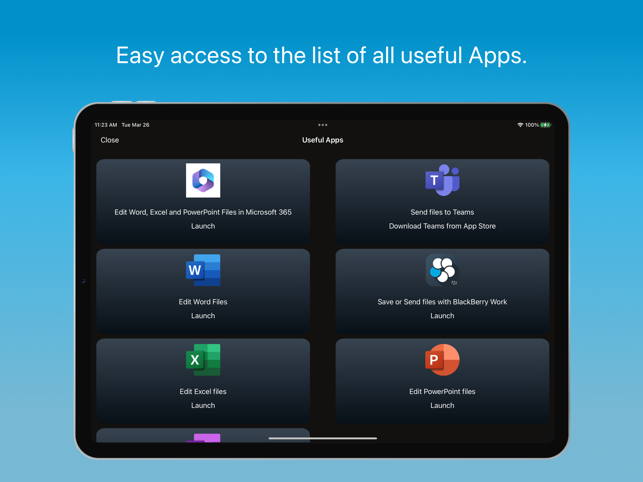 BlackBerry Enterprise BRIDGE Screenshot