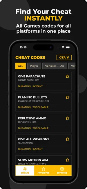 Cheat Codes screenshot 1