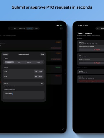 Punch: Shift Tracker iPad screenshot