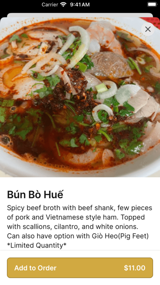 Pho 501 iPhone screenshot 4 - Food & Drink app