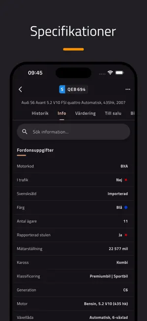 Car.info - Sök biluppgifter iPhone screenshot 2