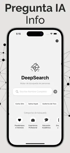 Captura de pantalla de DeepSearch IA: Buscar Personas en iPhone 2