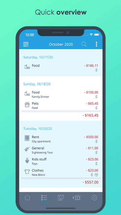 MoneyControl Spending Tracker Screenshot