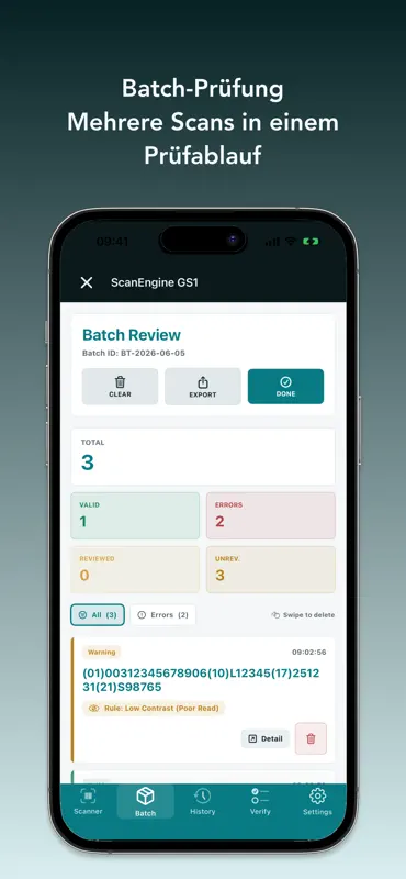 GS1 Barcode UDI Feldprüfung screenshot 4 of 8