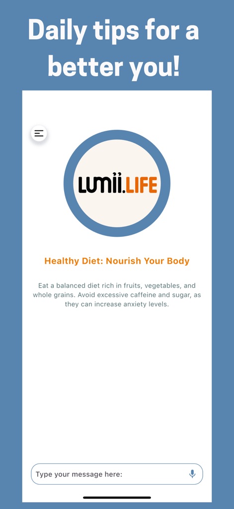 Lumii.life – AI Wellbeing App - lumii-life-healthy-diet-wellbeing-tip