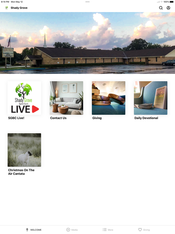 Shady Grove Bap Church iPad screenshot 1 - Education app
