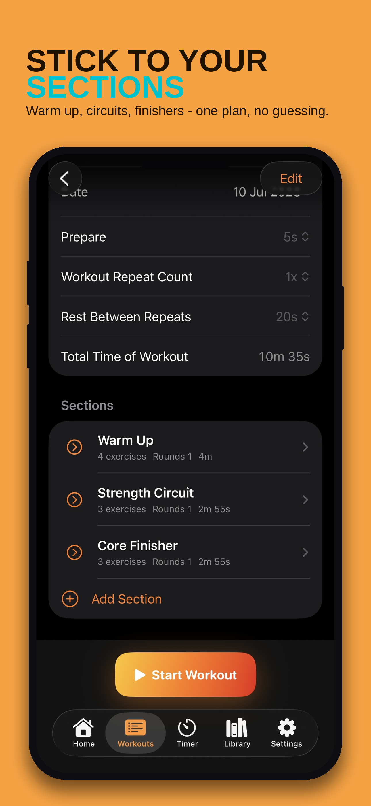 Workout Planner - Pure Tempo screenshot 2
