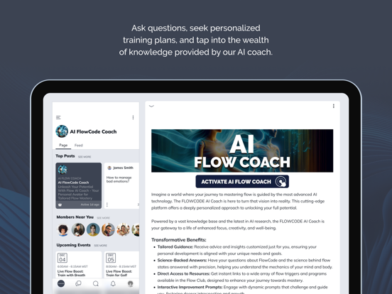 FlowCode: Coaching App iPad screenshot 2 - Social Networking app