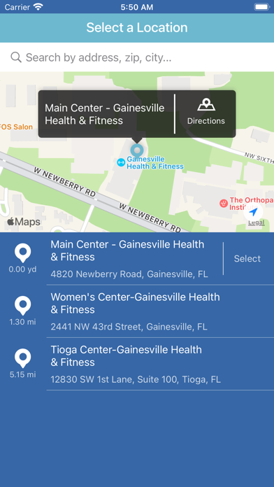 Gainesville Health & Fitness Screenshot
