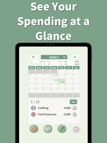 Calendar Budget:ExpenseTracker ipad screenshot 2