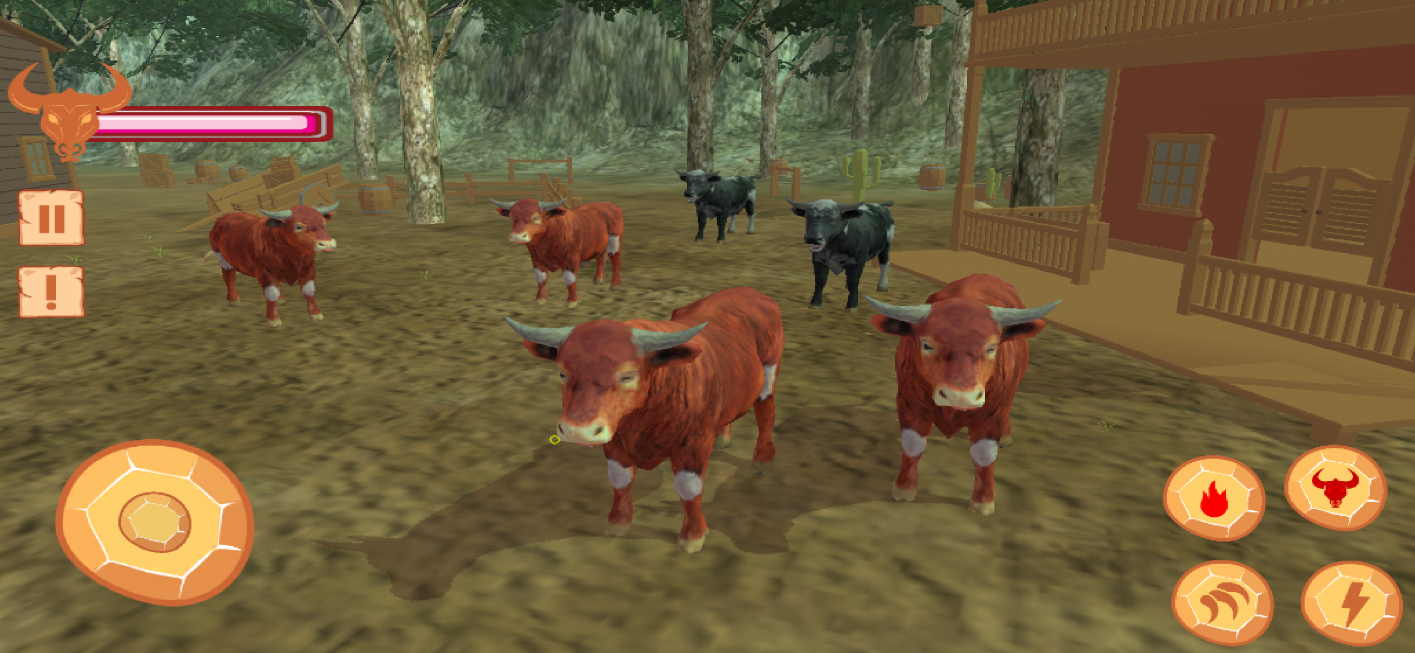 Wild Fearless bull hunter Game