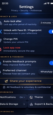 ReflectPro: Guided Reflection iPhone screenshot