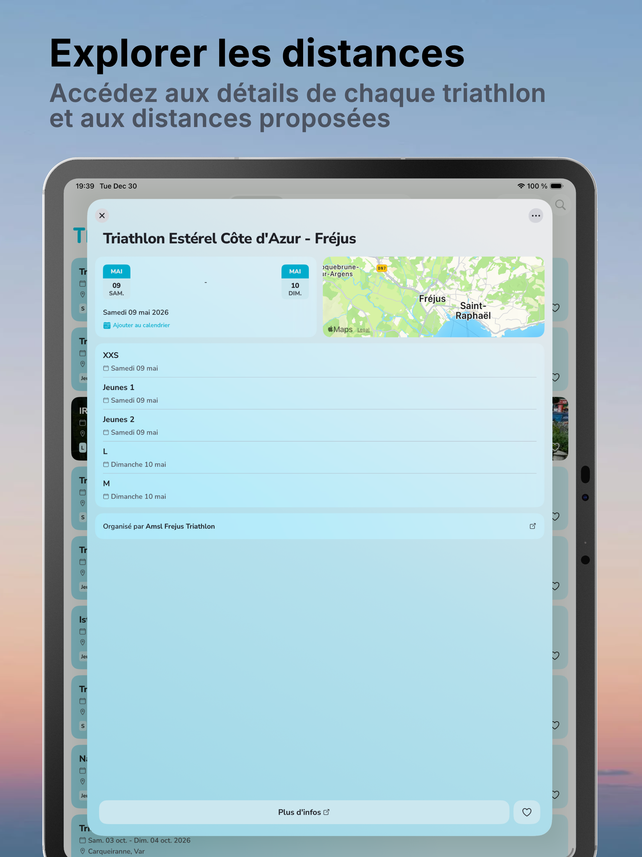 Oleno Tri : Calendrier courses