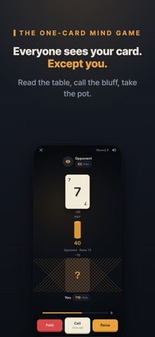 Blind Duel: 1 Card Bluff iPhone screenshot