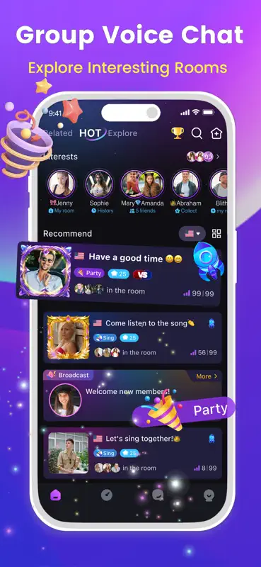 Hiya - Group Voice Chatroom screenshot 1 of 6