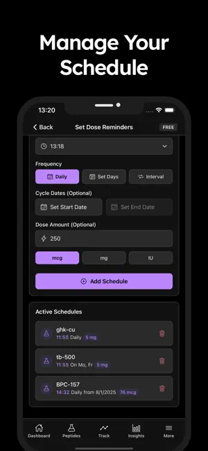 Peptide Tracker & Calculator screenshot 3