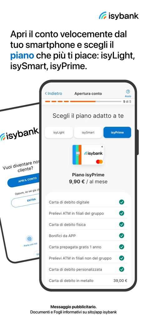 isybank - Users can effortlessly navigate the account opening process, choosing from distinct plans such as isyPrime and reviewing the comprehensive list of included banking services.