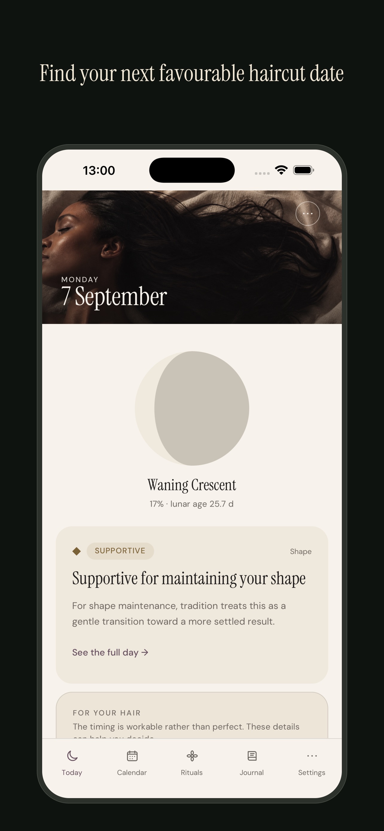 Screenshot 1 of LunaCut: Lunar Hair Calendar