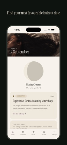 LunaCut: Lunar Hair Calendar iPhone screenshot