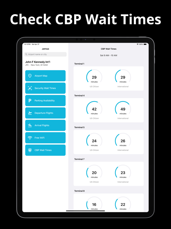 JetHub - Airport Maps, Flights iPad screenshot 5 - Travel app