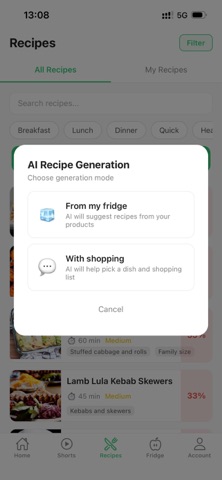 Kitchery - Recipe & Fridge screenshot