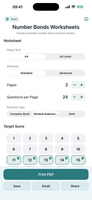 Number Bonds Worksheets screenshot 4