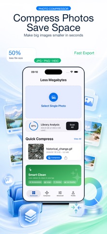 Less Megabytes:Compress Photos iPhone screenshot