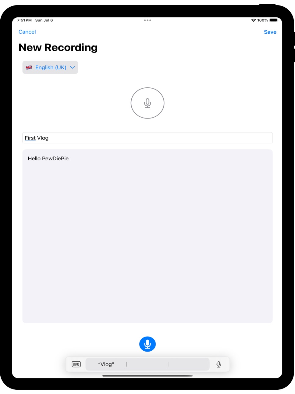 iPad screenshot