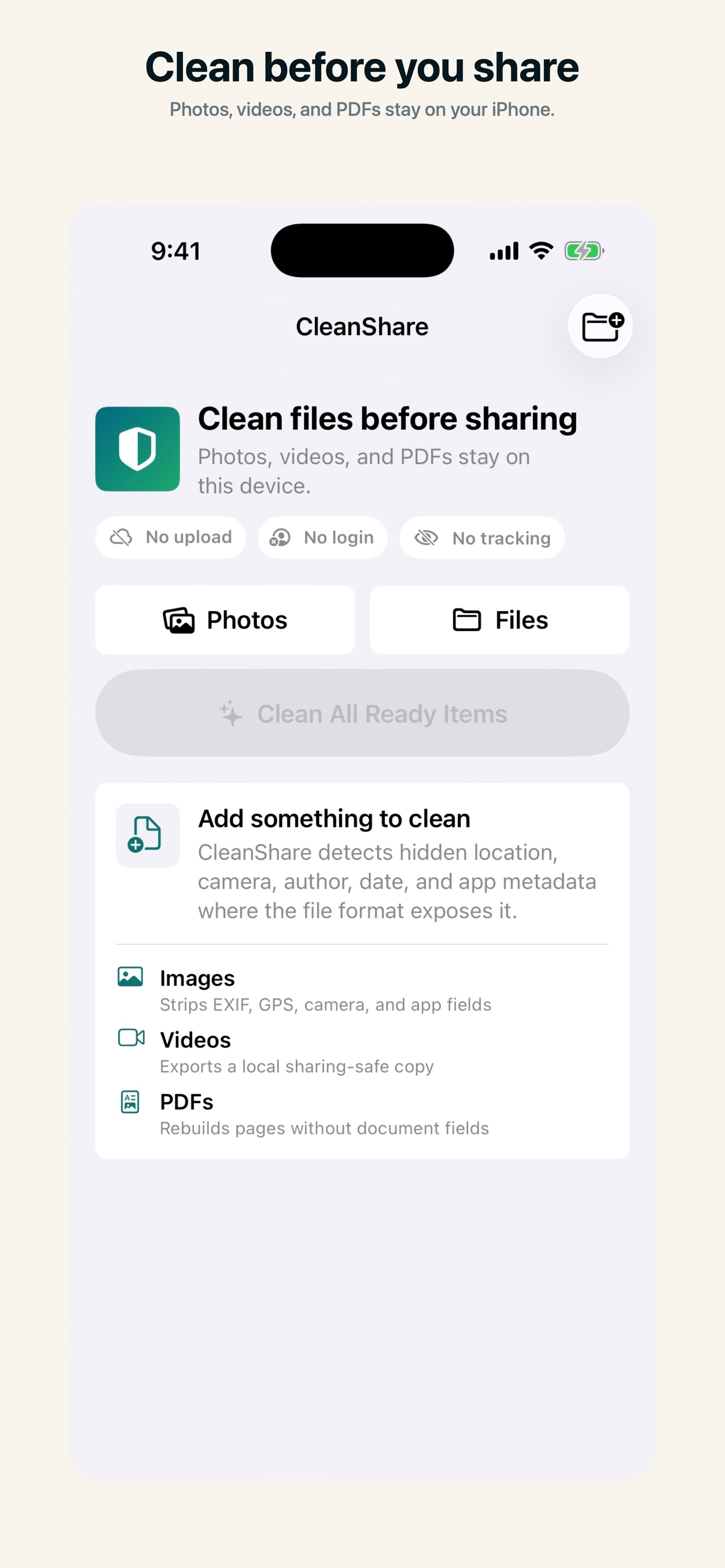 CleanShare: Metadata Cleaner screenshot 2